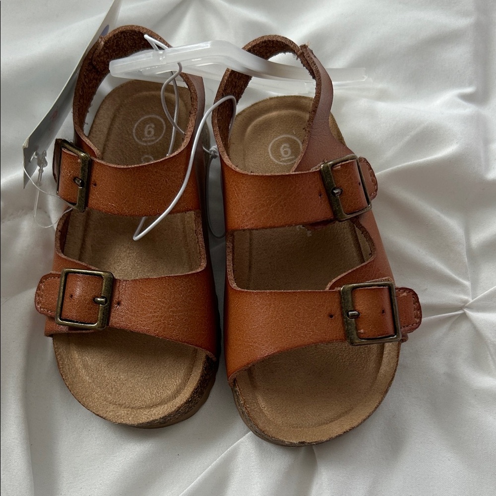 Cat & Jack Tan Brown Double-Buckle Kids Toddler Sandals